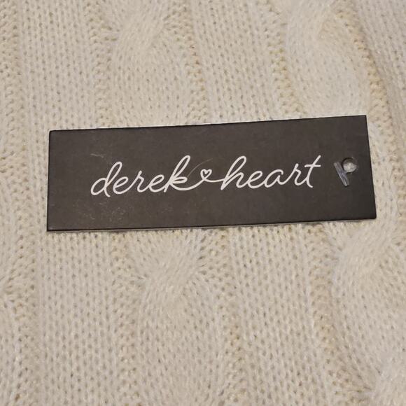 Derek Heart Preppy 90s Womens Cardigan Size Large White Cable Knit Academia NWT - Picture 5 of 12
